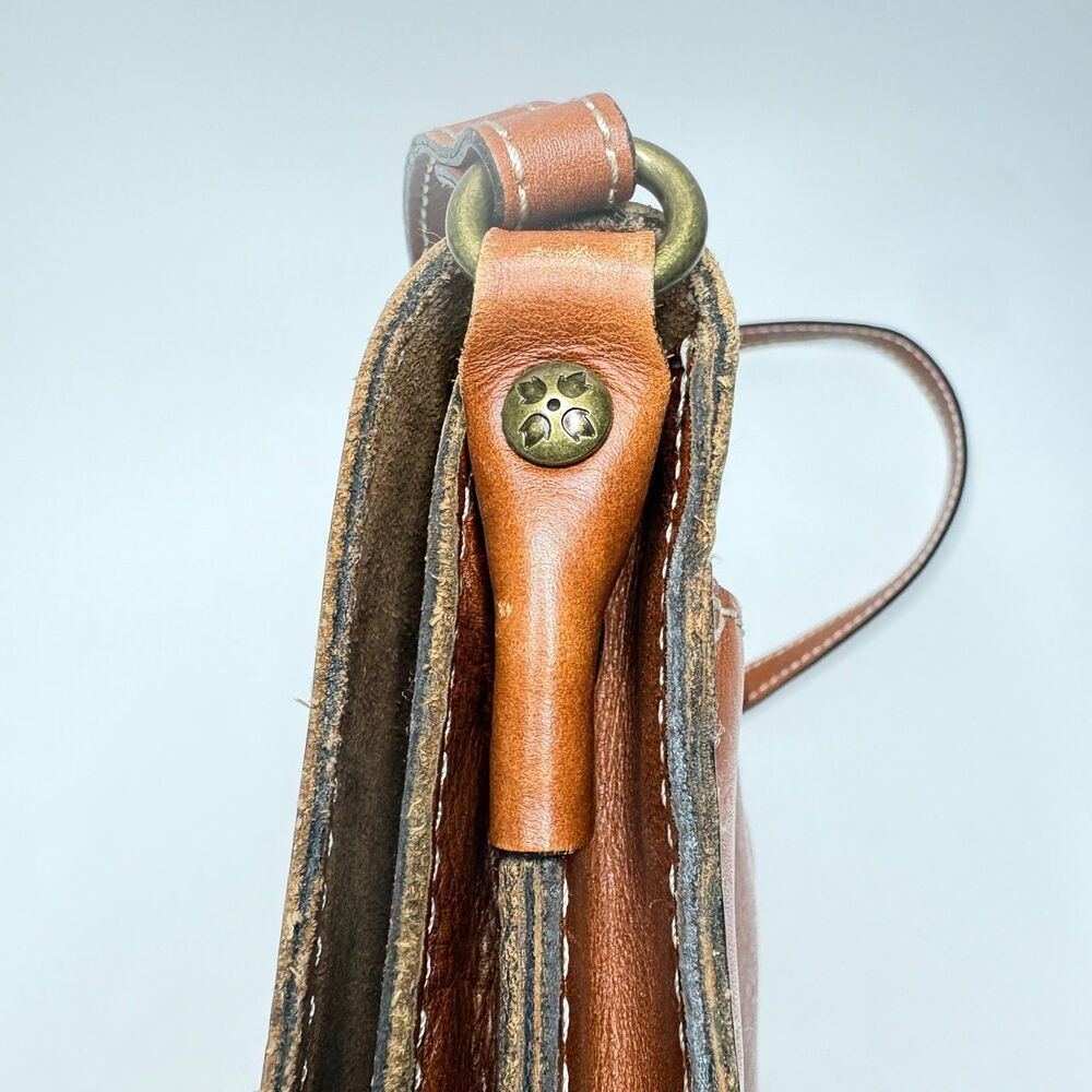 PATRICIA NASH Tooled Leather Crossbody Brown Italian Leather Purse 11" X 9" X 2" - Picture 9 of 15